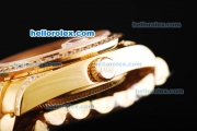 Rolex Datejust Automatic Movement Golden Case with Orange Dial and Diamond Bezel