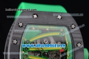 Richard Mille RM 59-01 Miyota 9015 Automatic PVD Case with Skeleton Dial Dot/Arabic Numeral Markers and Green Rubber Strap