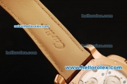 Cartier Calibre Swiss Tourbillon Manual Winding Movement Rose Gold Case with Brown Leather Strap