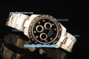 Rolex Daytona Chronograph Swiss Valjoux 7750 Automatic Movement Steel Case with Black Dial and Black Bezel-Diamond Markers