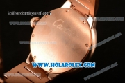 Cartier Rotonde De Miyota Quartz Rose Gold Case/Bracelet with Silver Dial