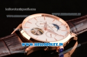 Jaeger-LECoultre Master Asia ST17 Run Fly Automatic Rose Gold Case with Stick Markers and White Dial