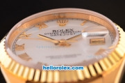 Rolex Datejust Swiss ETA 2836 Automatic Rose Gold Case/Strap with White Dial and Roman Markers