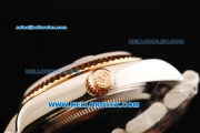 Rolex Datejust Automatic Movement Steel Case with Rose Gold Bezel and Two Tone Strap-Lady Model