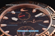 Ulysse Nardin Maxi Marine Diver Asia ST25 Automatic Rose Gold Case with Black Rubber Strap and Black Dial