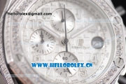 Audemars Piguet Royal Oak Offshore Seiko VK67 Quartz Steel/Diamonds Case with Silver Dial