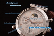 IWC Da Vinci Asia RL18 Automatic Steel Case with White Dial and Brown Leather Strap