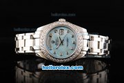 Rolex Day-Date Oyster Perpetual Chronometer Automatic Movement Light Blue MOP Dial with Diamond Bezel and Diamond Markers