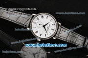 Patek Philippe Calatrava Miyota Quartz Steel Case with Roman Numeral Markers and White Dial