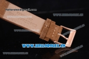 Greyhours Essential Asia Manual Winding Rose Gold Case with White Dial Stick Markers and Brown Leather Strap