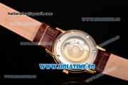 Vacheron Constantin Patrimony Tourbillon Swiss ETA 2824 Automatic Yellow Gold Case with Stick Markers and White Dial