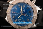 Breitling Avenger Seawolf Miyota Quartz Steel Case with Blue Dial and Black Rubber Strap - Stick Markers