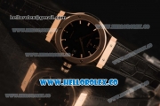 Hublot Classic Fusion Miyota 9015 Automatic Rose Gold Case with Black Dial and Black Leather Strap (AAAF)