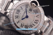 Cartier Ballon bleu de Swiss ETA Quartz Steel Case with Diamond Bezel and White MOP Dial-1:1 Original