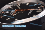 Rolex Milgauss Wall Clock Quartz Steel Case with Black Dial and White Stick Markers