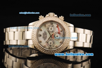 Rolex Daytona Oyster Perpetual Chronometer Automatic White MOP Dial with Diamond Bezel and and Diamond Marking