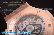 Hublot Big Bang Swiss Valjoux 7750 Automatic Rose Gold Case with Black Dial and Black Rubber Strap