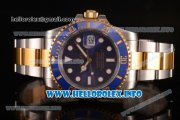 Rolex Submariner Miyota 9015 Automatic Yellow Gold/Steel Case with Blue Dial and White Dot Markers (BP)