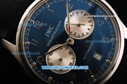 IWC Portuguese Automatic Movement Steel Case with Arabic Numeral Markers and Black Leather Strap