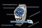 IWC Pilot's Watch Mark XVII Miyota 9015 Automatic Steel Case Blue Dial With Arabic Numeral Markers Steel Bracelet
