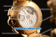 Cartier Ballon Bleu De Chrono Swiss Valjoux 7750 Automatic Yellow Gold Case with Black Dial and Yellow Gold Bracelet - (H)