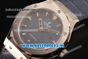 Hublot Classic Fusion 9015 Auto Steel Case with Blue Dial and Blue Leather Strap