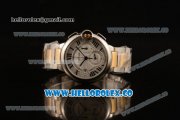 Cartier Ballon Bleu De Chrono Swiss Valjoux 7750 Automatic Two Tone Case with White Dial and Two Tone Bracelet - (H)