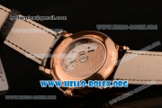 BlancPain Villeret Miyota 9015 Automatic Rose Gold Case with White Dial and Black Leather Strap (ZF)