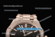 Audemars Piguet Royal Oak 33MM Miyota Quartz Diamonds/Steel Case with Black Dial Stick Markers and Diamonds Bezel (EF)