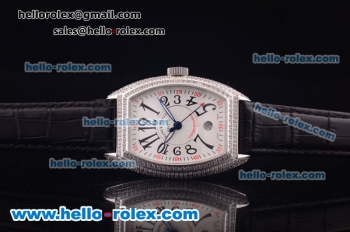 Franck Muller Conquistador Automatic Steel Case with Diamond Bezel and White Dial