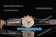 Longines Master Moonphase Chrono Swiss Valjoux 7751 Automatic Steel Case with White Dial and Rose Gold Bezel - 1:1 Original