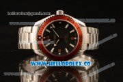 Omega Seamaster Planet Ocean 600M Co-Axial Clone Omega 8500 Automatic Steel Case/Bracelet with Black Dial and Orange Bezel (EF)