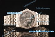 Rolex Datejust Asia 2813 Automatic Full Steel with Diamond Bezel and Green MOP Dial-Silver Roman Markers