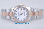 Rolex Datejust Oyster Perpetual Automatic Rose Gold Bezel with White Dial and Rose Gold Roman Marking-Small Calendar