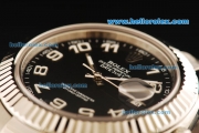 Rolex Datejust II Swiss ETA 2836 Automatic Movement Full Steel with Black Dial and White Arabic Numerals