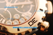 Chopard Happy Sport Chronograph Original Quartz Movement Ceramic Case with Rose Gold Bezel and Black Rubber Strap