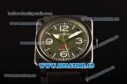 Bell&Ross BR 03-92 Ltd Limited Edition Miyota 9015 Automatic PVD Case with Army Green Dial and White Stick/Arabic Numeral Markers