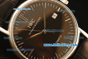 IWC Portugieser Asia 2892 Automatic Steel Case with Black Dial and Black Leather Strap