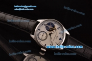 IWC Portuguese Asia 6497-CHG Manual Winding Steel Case and Black Leather Strap White Dial