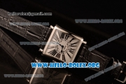 Franck Muller Master Square Miyota OS20 Quartz Steel Case with White Dial and Black Leather Strap (GF)
