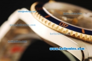 Rolex Submariner Swiss ETA 2836 Automatic Movement Grey Dial with Blue Bezel and Two Tone Strap-18k Gold Strap Links