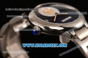 Cartier Rotonde De Miyota Quartz Steel Case/Bracelet with Blue Dial