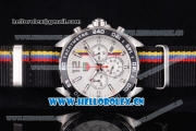 Tag Heuer Formula 1. James Hunt Miyota Quartz Steel Case with White Dial Stick/Arabic Numeral Markers and Black Nylon Strap