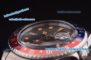 Rolex GMT Master Vintage Swiss ETA 2836 Automatic Full Steel and Blue/Red Bezel with Black Dial- Yellow Punctate Markers