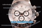 Rolex Daytona Chrono Swiss Valjoux 7750 Automatic Stainless Steel Case/Bracelet with White Dial and Stick Markers (BP)