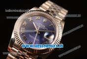 Rolex Datejust 37mm Swiss ETA 2836 Automatic Steel Case with Jubilee Steel Bezel Blue Dial Diamonds Steel Bracelet