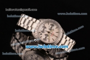 Omega Speedmaster Date Chrono Swiss Valjoux 7750-DD Automatic Full Steel with White Dial and Silver Stick Markers