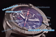 Breitling Super Avenger Chrono Swiss Valjoux 7750 Automatic PVD Case with Black Dial and Black Rubber Strap - 1:1 Original