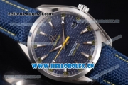Omega Seamaster Aqua Terra 150 M Master Co-axial Clone Omega 8502 Automatic Steel Case with Blue Dial Blue Leather Strap and Stick/Arabic Numeral Markers - 1:1 Original (EF)