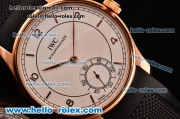 IWC Portuguese Vintage Asia 6497 Manual Winding Rose Gold Case with White Dial and Stick/Numeral Markers